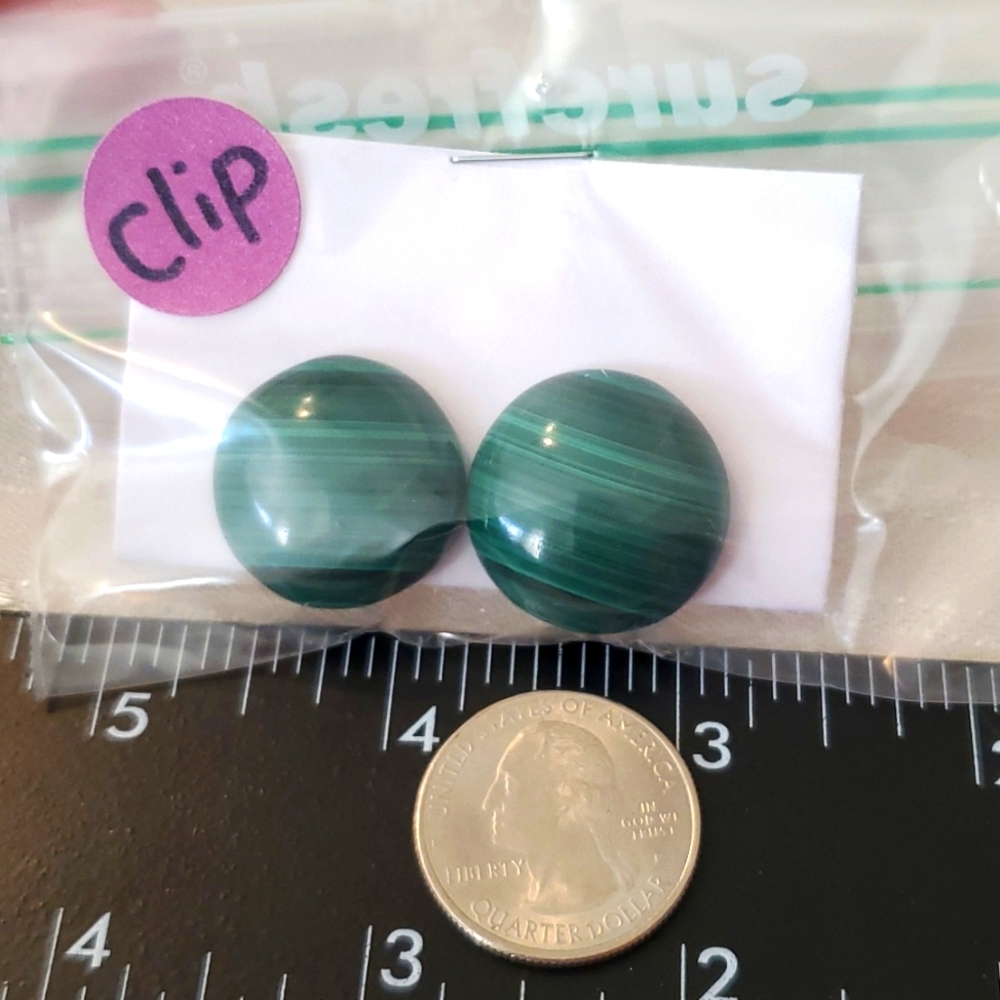 Vintage Green Button ClipOn